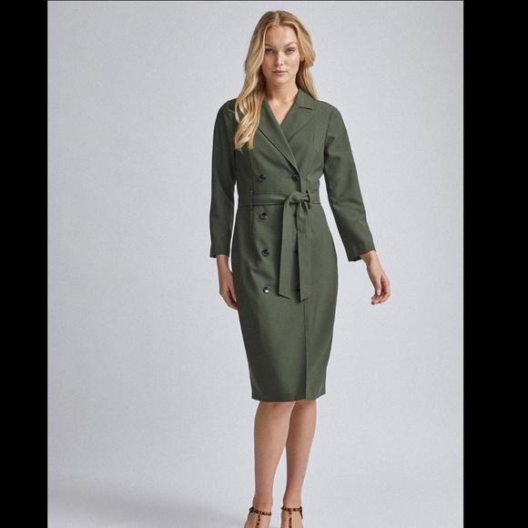 KHAKI TRENCH DRESS - Picture 1 of 3